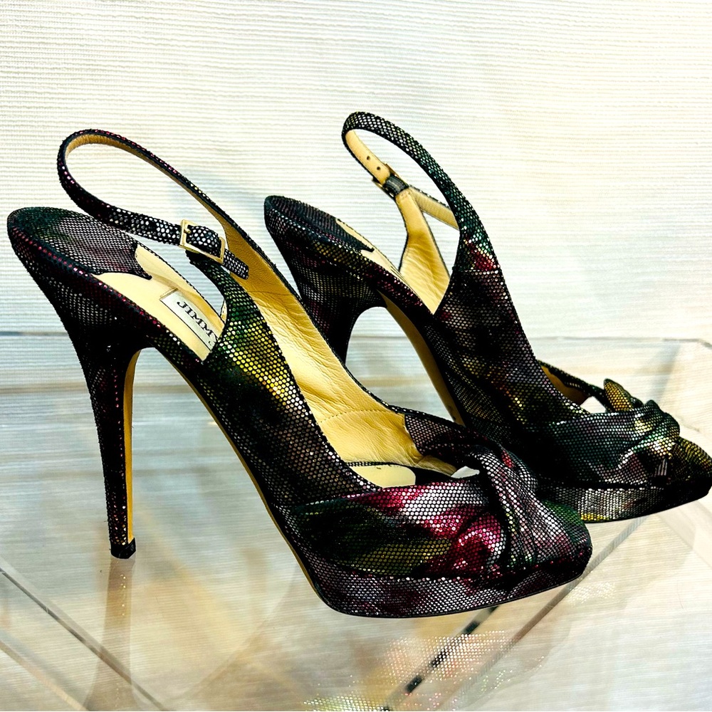 Jimmy Choo metallic heels Y2K